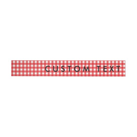 Rood & Wit Gingham Wrap Rond Uitnodigen Labels Adreslabel Wikkel (Individueel)