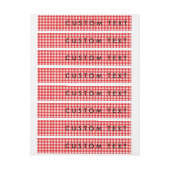 Rood & Wit Gingham Wrap Rond Uitnodigen Labels Adreslabel Wikkel (Vel)