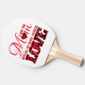 Rood Wit Girly Chic Elegante Moderne Moederdag Tafeltennisbatje (Zijkant)