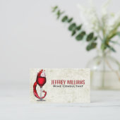 Rood wit glas met plaspureum visitekaartje (Staand voorkant)