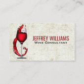 Rood wit glas met plaspureum visitekaartje (Voorkant)