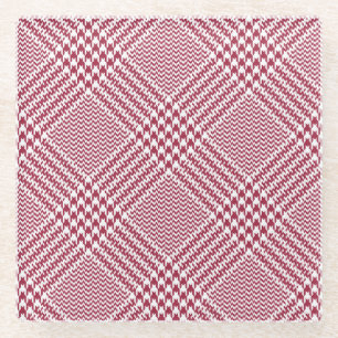 Rood wit Glen Plaked: Tweed Tartan Glazen Onderzetter