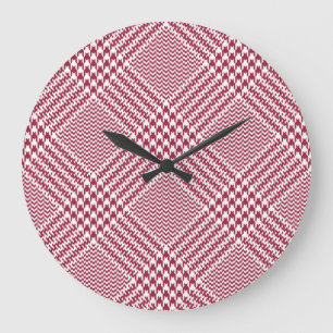 Rood wit Glen Plaked: Tweed Tartan Grote Klok