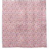 Rood Wit Glitter Blauwe Sterren Strepen Douchegordijn (Voorkant)