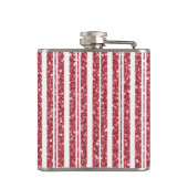 ROOD & WIT GLITTER LOOK KERSTSTREPEN HEUPFLES (Achterkant)