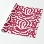 Rood & Wit God Is Liefde - Kerst Bijbeltekst Ster Cadeaupapier (Uitgerold)