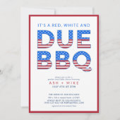 Rood wit & goed BBQ Geslacht onthullen Baby shower Kaart (Voorkant)