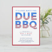 Rood wit & goed BBQ Geslacht onthullen Baby shower Kaart (Staand voorkant)