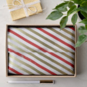 Rood, wit, goud, diagonaal gestreept weefsel papie tissuepapier (Geschenk)