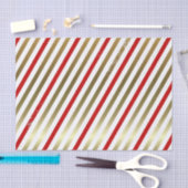 Rood, wit, goud, diagonaal gestreept weefsel papie tissuepapier (Craft)