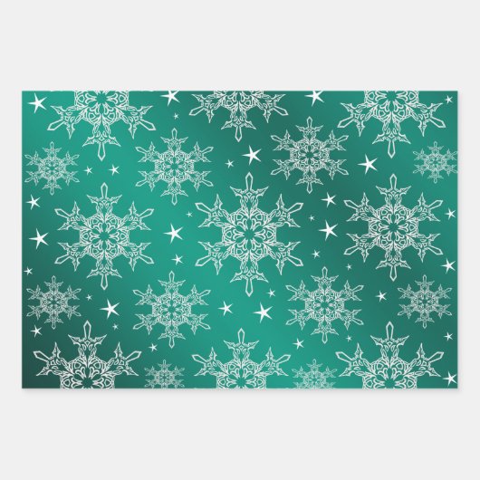 rood, wit, goud, groen, kerstpapier+, winter+vlek inpakpapier vel (Voorkant 3)