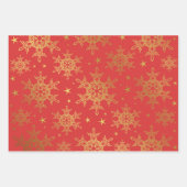 rood, wit, goud, groen, kerstpapier+, winter+vlek inpakpapier vel (Voorkant)