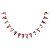 Rood Wit Goud Kerst Patronen ID1009 Vlaggetjes (Alle)