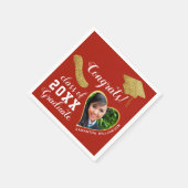 Rood Wit Goud Klasse 2025 Afstudeerder Foto Afstud Servet (Hoek)