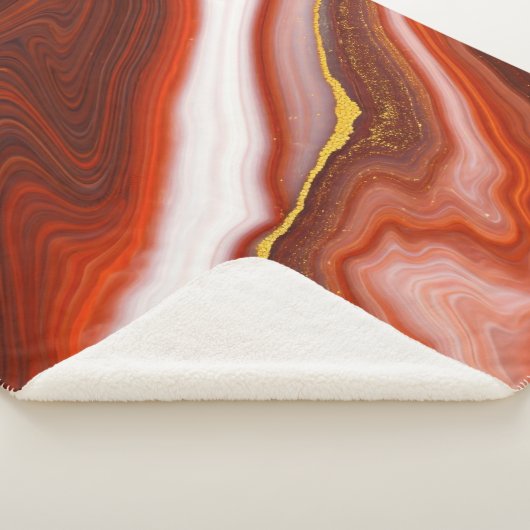 Rood, Wit & Goud Marmeren Luxe Pluche Deken (3/4)