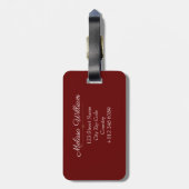 Rood Wit Goud Monogram Naam Bagagelabel (Achterkant verticaal)
