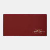 Rood Wit Goud Monogram Naam Script Bureaumat (Voorkant)
