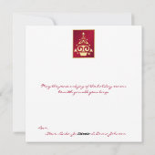 Rood, wit, gouden kerstboomfeestdag Kaart (Achterkant)