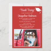 Rood Wit Graduation Cap College Trunk Party Foto Kaart (Voorkant)