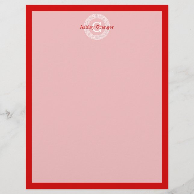 Rood Wit Grieks Zeer belangrijk Rand Lijst Initiaa (Voorkant)