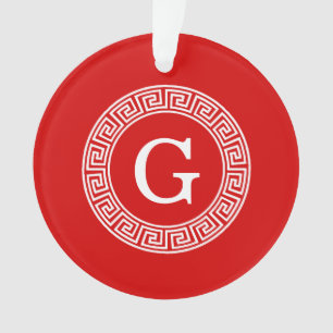 Rood Wit Grieks Zeer belangrijk Rand Lijst Initiaa Ornament