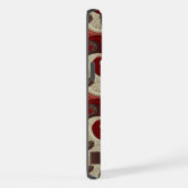  Rood Wit Grijs Bruin Paisley Patroon iPhone Hoesje (Rechterkant)