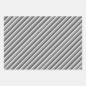 Rood Wit Grijs Candy Cane Stripe Vakantie Inpakpapier Vel (Voorkant 2)