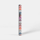 Rood Wit Grijs Chevron Zigzag Monogram iPhone Hoesje (Rechterkant)