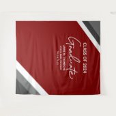 Rood Wit Grijs Klasse van 2024 achtergrond afstude Wandkleed (Voorkant (horizontaal))