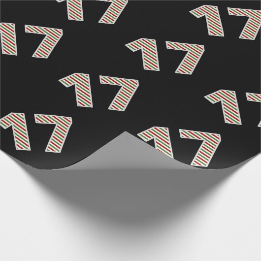 Rood, Wit, Groen "17" 17e Evenement op Kerstdag Cadeaupapier (Hoek)
