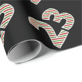 Rood, Wit, Groen "23" 23ste Evenement op Kerstdag Cadeaupapier (Rol Hoek)