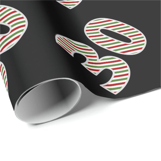Rood, Wit, Groen "30" 30ste Evenement op Kerstdag Cadeaupapier (Rol Hoek)