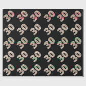 Rood, Wit, Groen "30" 30ste verjaardag op kerstdag Cadeaupapier (Vlak)