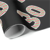 Rood, Wit, Groen "30" 30ste verjaardag op kerstdag Cadeaupapier (Rol Hoek)