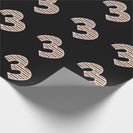 Rood, Wit, Groen "3" 3e Evenement op Kerstdag Cadeaupapier (Hoek)