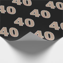 Rood, Wit, Groen "40" 40ste Evenement op Kerstdag Cadeaupapier