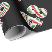 Rood, Wit, Groen "48" 48ste Event op Eerste Kerstd Cadeaupapier (Rol Hoek)