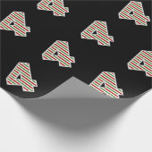 Rood, wit, groen "4" vierde evenement op kerstdag cadeaupapier (Hoek)