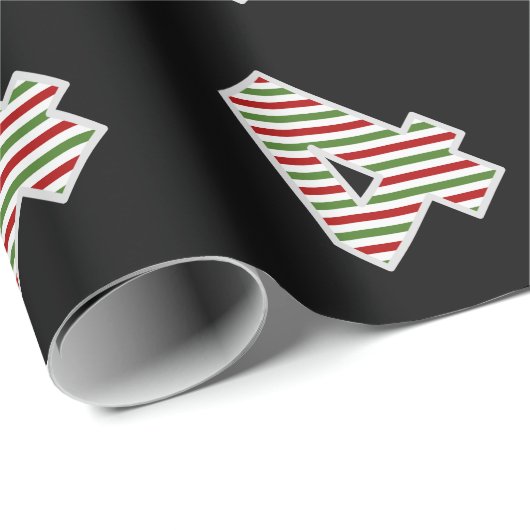 Rood, wit, groen "4" vierde evenement op kerstdag cadeaupapier (Rol Hoek)