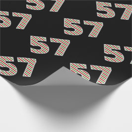 Rood, Wit, Groen "57" 57ste Evenement op Kerstdag Cadeaupapier