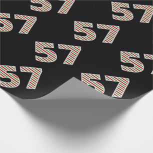 Rood, Wit, Groen "57" 57ste Evenement op Kerstdag Cadeaupapier