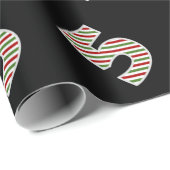 Rood, wit, groen "5" 5e evenement op kerstdag cadeaupapier (Rol Hoek)