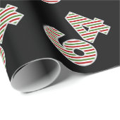 Rood, Wit, Groen "64" 64ste Evenement op Kerstdag Cadeaupapier (Rol Hoek)