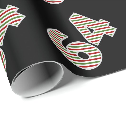 Rood, Wit, Groen "64" 64ste Evenement op Kerstdag Cadeaupapier (Rol Hoek)