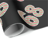 Rood, Wit, Groen "68" 68ste Evenement op Kerstdag Cadeaupapier (Rol Hoek)