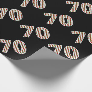 Rood, Wit, Groen "70" 70ste gebeurtenis op kerstda Cadeaupapier