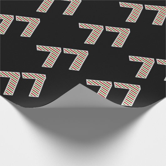 Rood, wit, groen 77-77e evenement op kerstdag cadeaupapier (Hoek)