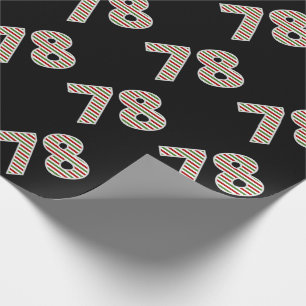 Rood, Wit, Groen "78" 78ste Gebeurtenis op Kerstda Cadeaupapier