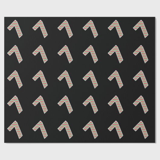 Rood, wit, groen "7" 7e evenement op kerstdag cadeaupapier (Vlak)