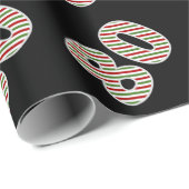 Rood, Wit, Groen "80" 80ste Evenement op Kerstdag Cadeaupapier (Rol Hoek)